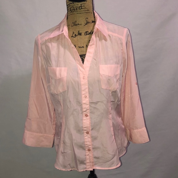 BCX Tops - 🍁Pink Button Down Dress Top L BCX Tops - 🍁Pink Button Down Dress Top L